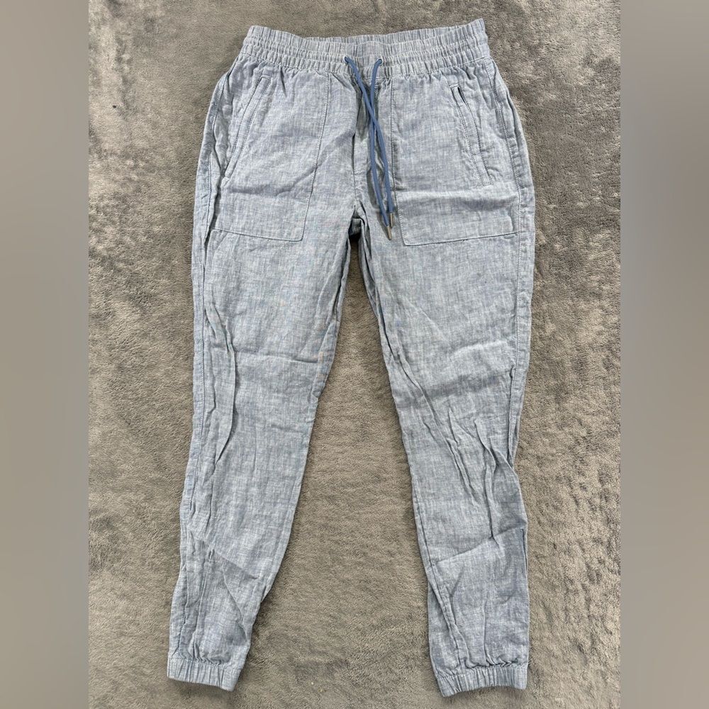 Athleta Linen Retreat Jogger Pant Chambray Blue Women’s 4